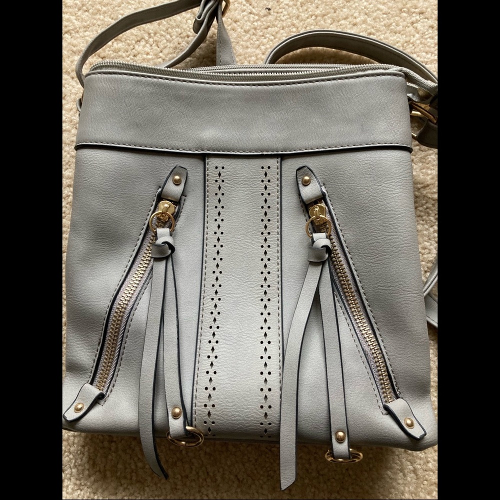 Taupe/Grey Crossbody Purse